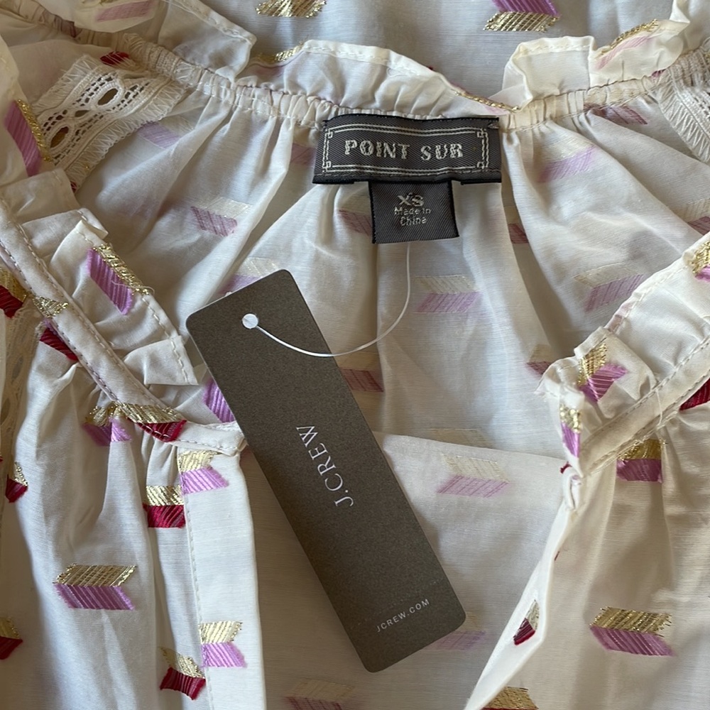 J. crew Point Sur metallic blouse NWT - Picture 7 of 10